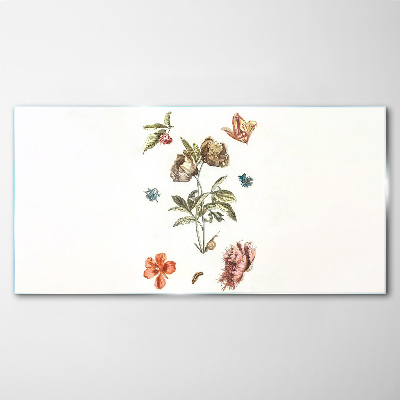 Tableau verre imprimé Motifs floraux aux tons pastel