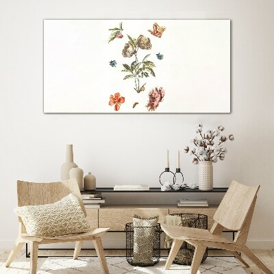 Tableau verre imprimé Motifs floraux aux tons pastel