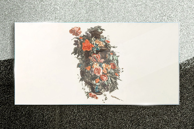 Tableau photo sur verre Vase floral aux couleurs délicates