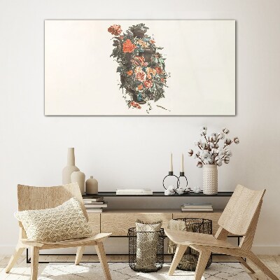 Tableau photo sur verre Vase floral aux couleurs délicates