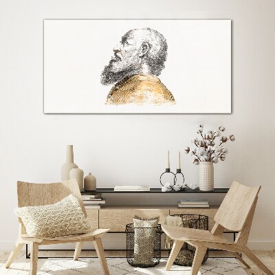 Tableau sur verre Portrait d'un homme avec une barbe