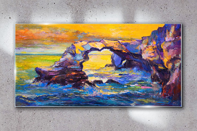 Tableau en verre Coucher de soleil sur la porte de la mer