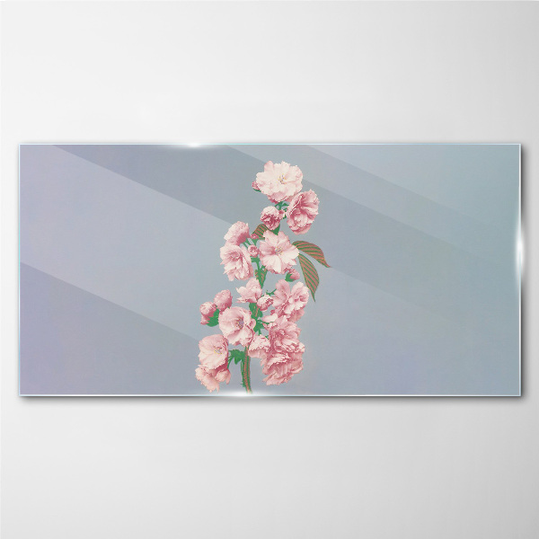 Tableau sur verre Un paysage floral aux tons pastel