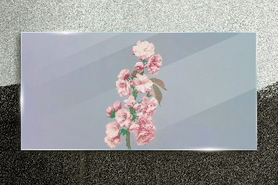 Tableau sur verre Un paysage floral aux tons pastel