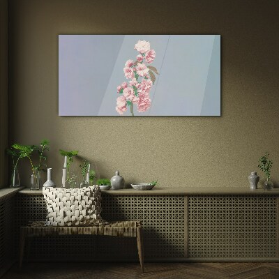 Tableau sur verre Un paysage floral aux tons pastel