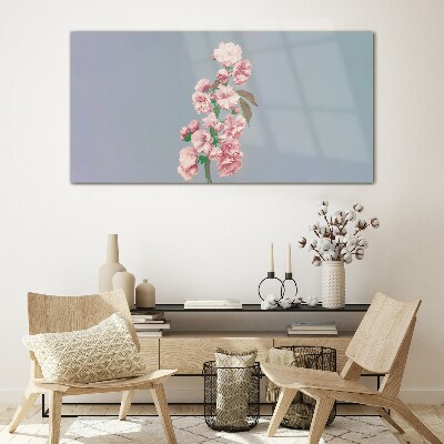 Tableau sur verre Un paysage floral aux tons pastel