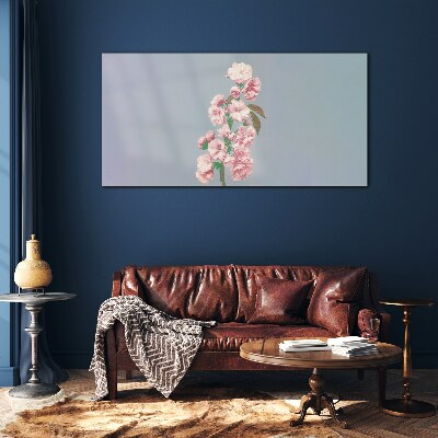 Tableau sur verre Un paysage floral aux tons pastel