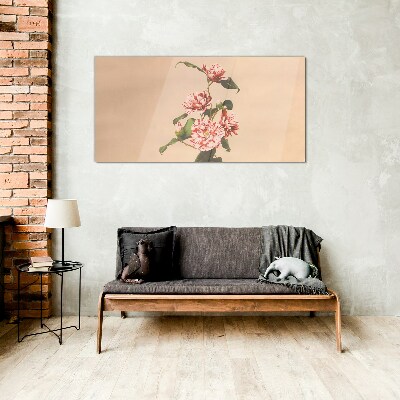Tableau en verre Motif floral aux nuances délicates