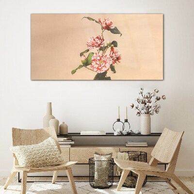Tableau en verre Motif floral aux nuances délicates