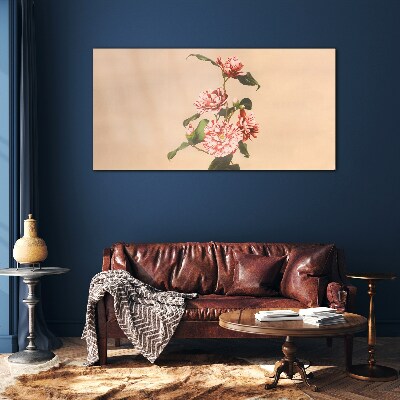 Tableau en verre Motif floral aux nuances délicates