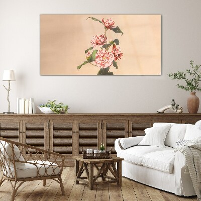 Tableau en verre Motif floral aux nuances délicates