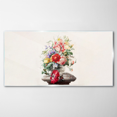 Tableau imprimé sur verre Composition florale dans un vase