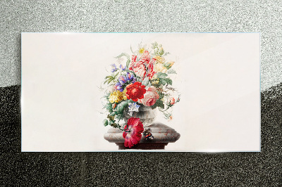 Tableau imprimé sur verre Composition florale dans un vase