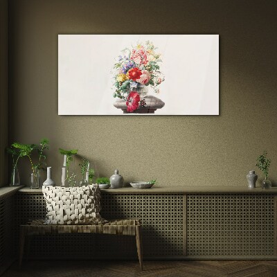Tableau imprimé sur verre Composition florale dans un vase