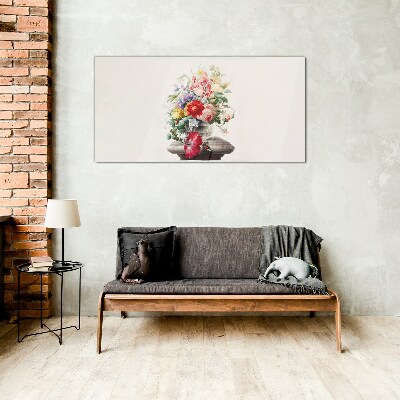 Tableau imprimé sur verre Composition florale dans un vase