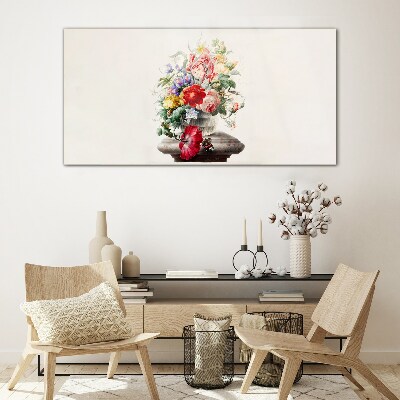 Tableau imprimé sur verre Composition florale dans un vase