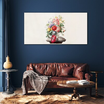 Tableau imprimé sur verre Composition florale dans un vase