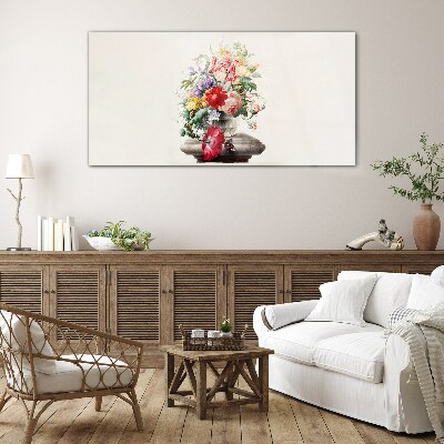 Tableau imprimé sur verre Composition florale dans un vase