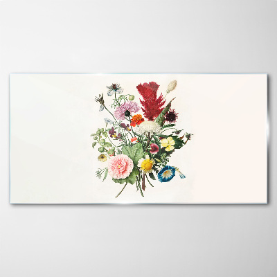 Tableau en verre Une composition florale aux couleurs pastel