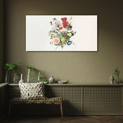 Tableau en verre Une composition florale aux couleurs pastel