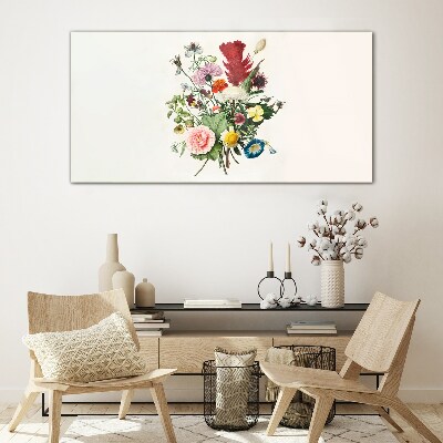 Tableau en verre Une composition florale aux couleurs pastel