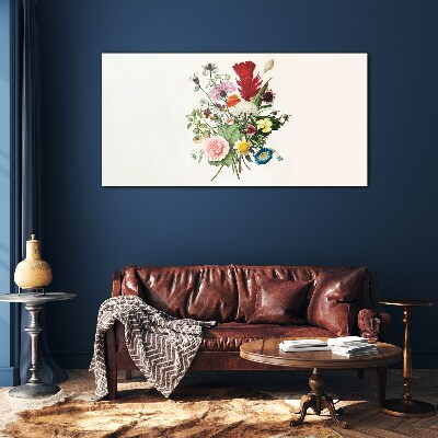 Tableau en verre Une composition florale aux couleurs pastel