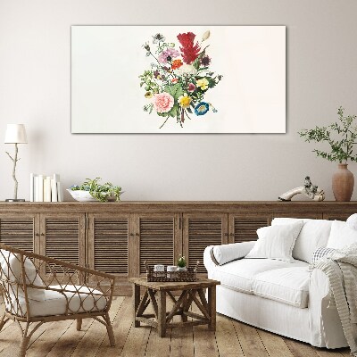 Tableau en verre Une composition florale aux couleurs pastel