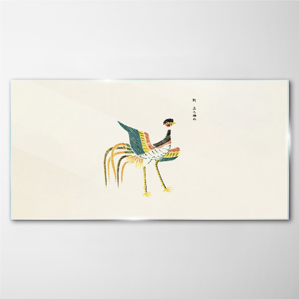 Tableau verre imprimé Oiseau coloré en arrière-plan