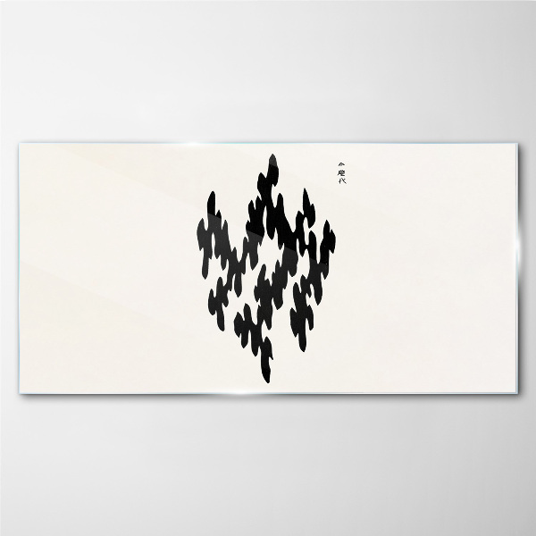 Tableau photo sur verre Figures noires sur fond blanc