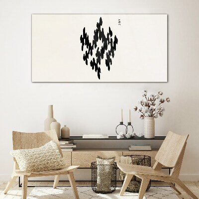 Tableau photo sur verre Figures noires sur fond blanc