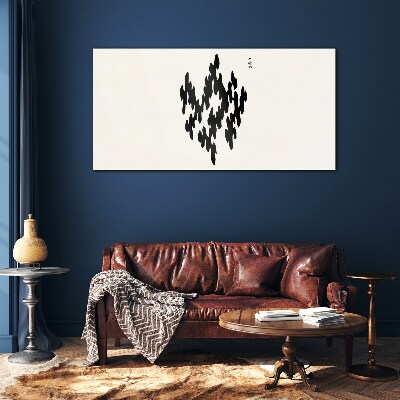 Tableau photo sur verre Figures noires sur fond blanc