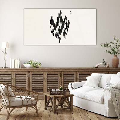 Tableau photo sur verre Figures noires sur fond blanc