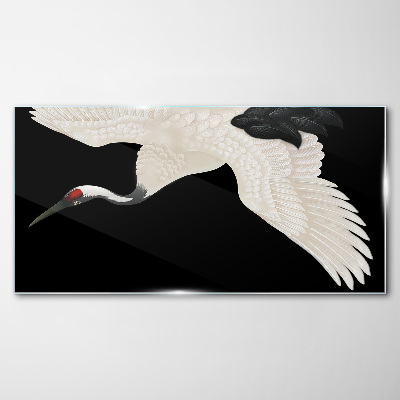 Tableau verre imprimé L'élégance de la silhouette de la grue blanche