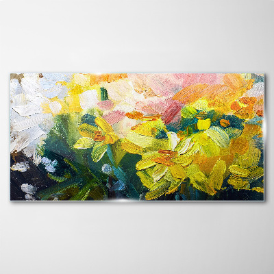 Tableau photo sur verre Fleurs de printemps aux couleurs intenses