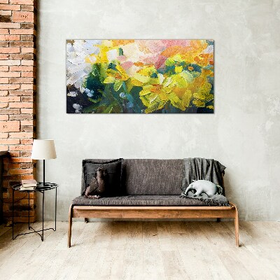 Tableau photo sur verre Fleurs de printemps aux couleurs intenses