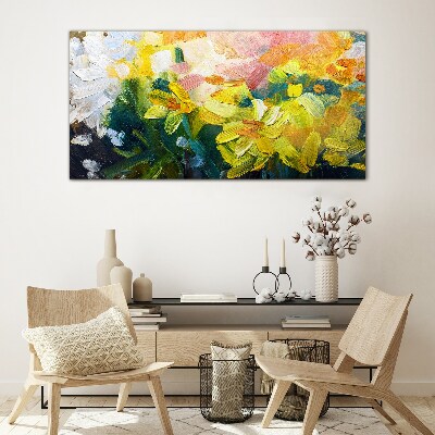 Tableau photo sur verre Fleurs de printemps aux couleurs intenses