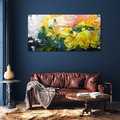 Tableau photo sur verre Fleurs de printemps aux couleurs intenses
