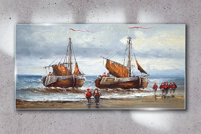 Tableau en verre Des voiles à l'horizon
