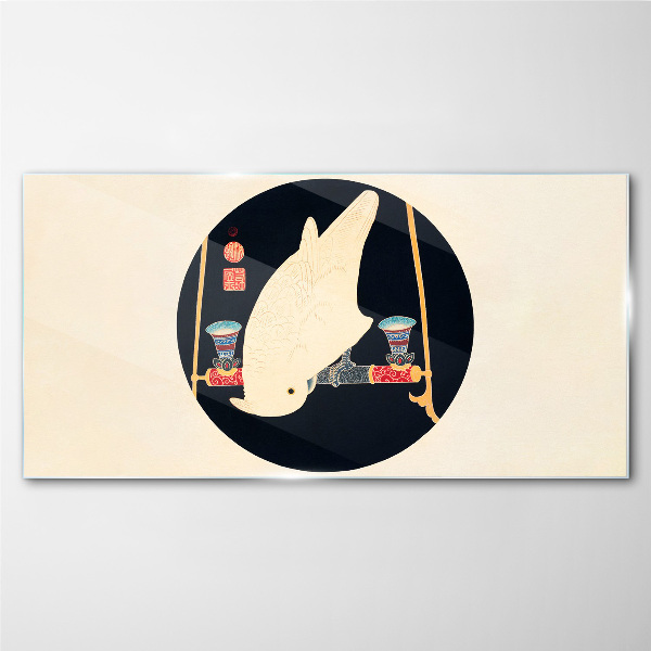 Tableau imprimé sur verre L'harmonie des poissons par une nuit de pleine lune