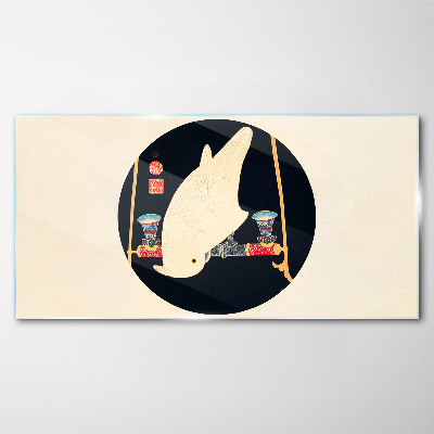 Tableau imprimé sur verre L'harmonie des poissons par une nuit de pleine lune