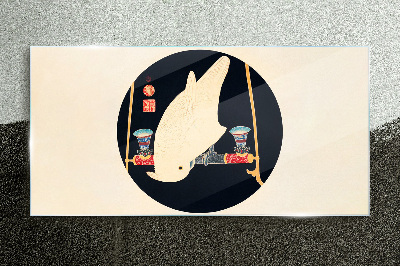 Tableau imprimé sur verre L'harmonie des poissons par une nuit de pleine lune