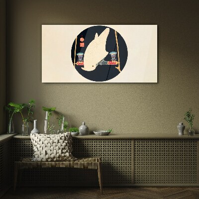 Tableau imprimé sur verre L'harmonie des poissons par une nuit de pleine lune