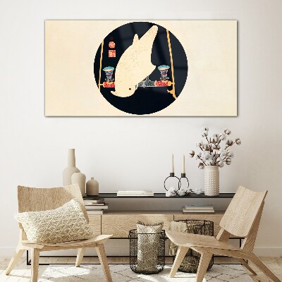 Tableau imprimé sur verre L'harmonie des poissons par une nuit de pleine lune