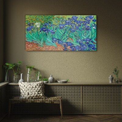 Tableau verre imprimé Iris en fleurs