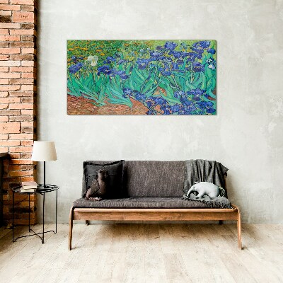 Tableau verre imprimé Iris en fleurs