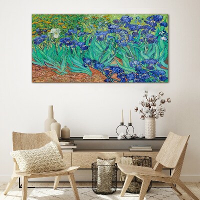 Tableau verre imprimé Iris en fleurs