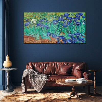 Tableau verre imprimé Iris en fleurs