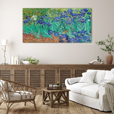 Tableau verre imprimé Iris en fleurs