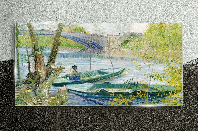 Tableau imprimé sur verre Un paysage paisible au bord de l'eau