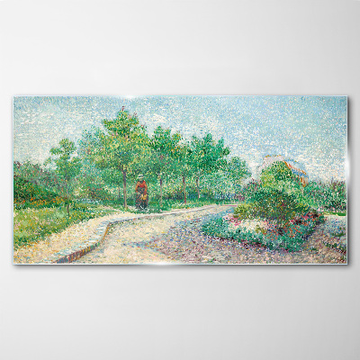 Tableau photo sur verre Une promenade d'été dans le jardin